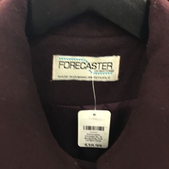 Forecaster Vintage Sz. 12 Burgundy Full Length Coat - Picture 3 of 3